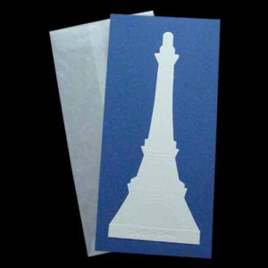 画像: 2-3 エッフェル塔カード+封筒 (青)